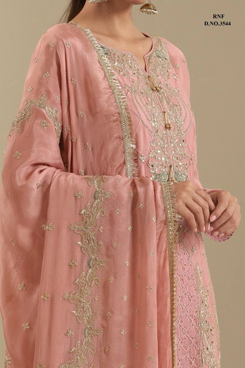 Renik Fashion Rnf 3544 Viscose Chinon Wholesale Readymade Salwar Suit Catalog — Wholesale Salwar Suits, MPA wholesale from Surat — view 4